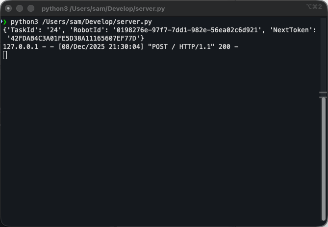 Screenshot of the python script