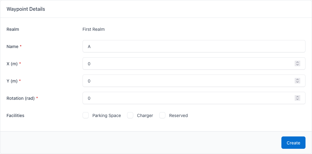 Screenshot of the waypoint details page